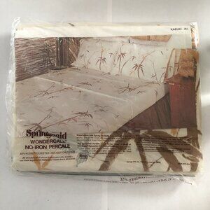 Vintage Springmaid Wondercale No Iron Twin  Flat Sheet 39X76 KABUKI Tree